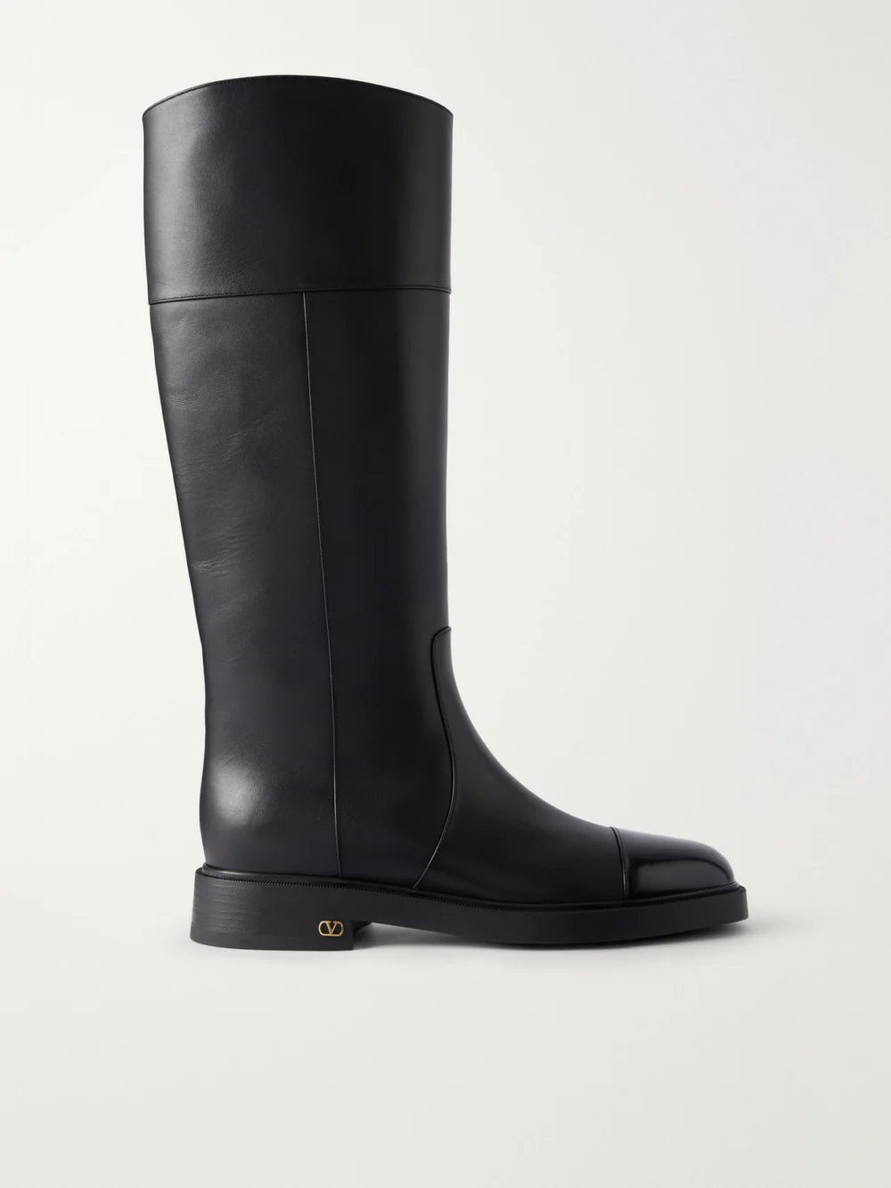 Valentino Garavani Zimmy 35 Leather Knee Boots in black