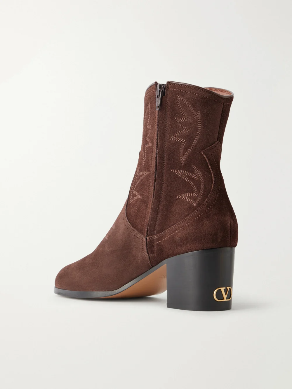 Back view of the Valentino Garavani Zimmy 40 Suede Ankle Boots