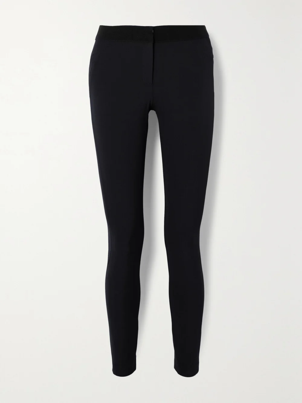 Veronica Beard Grosgrain-trimmed Stretch-scuba Leggings in navy