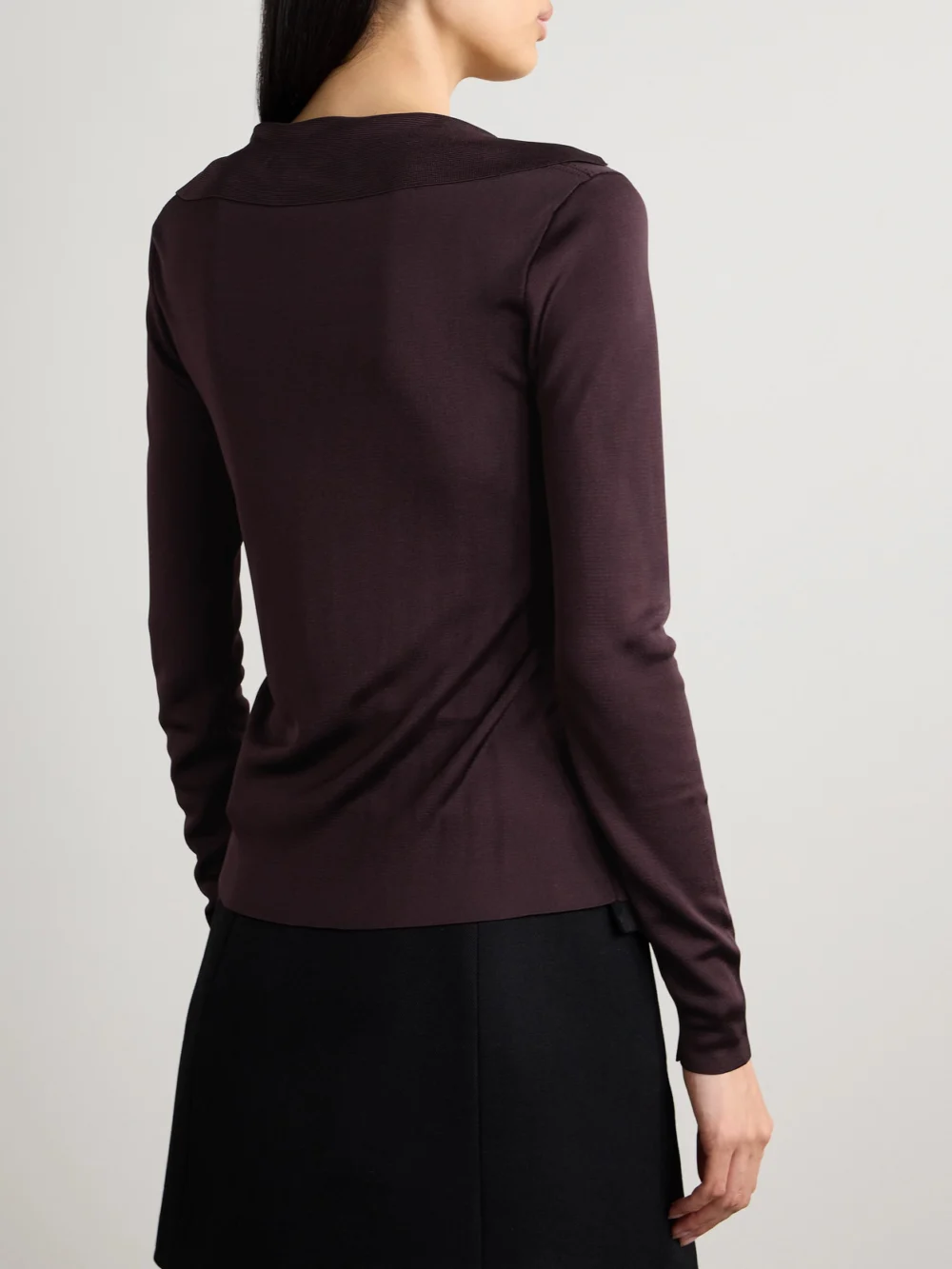 Back view of the Veronica de Piante Ada Stretch-knit Polo Shirt