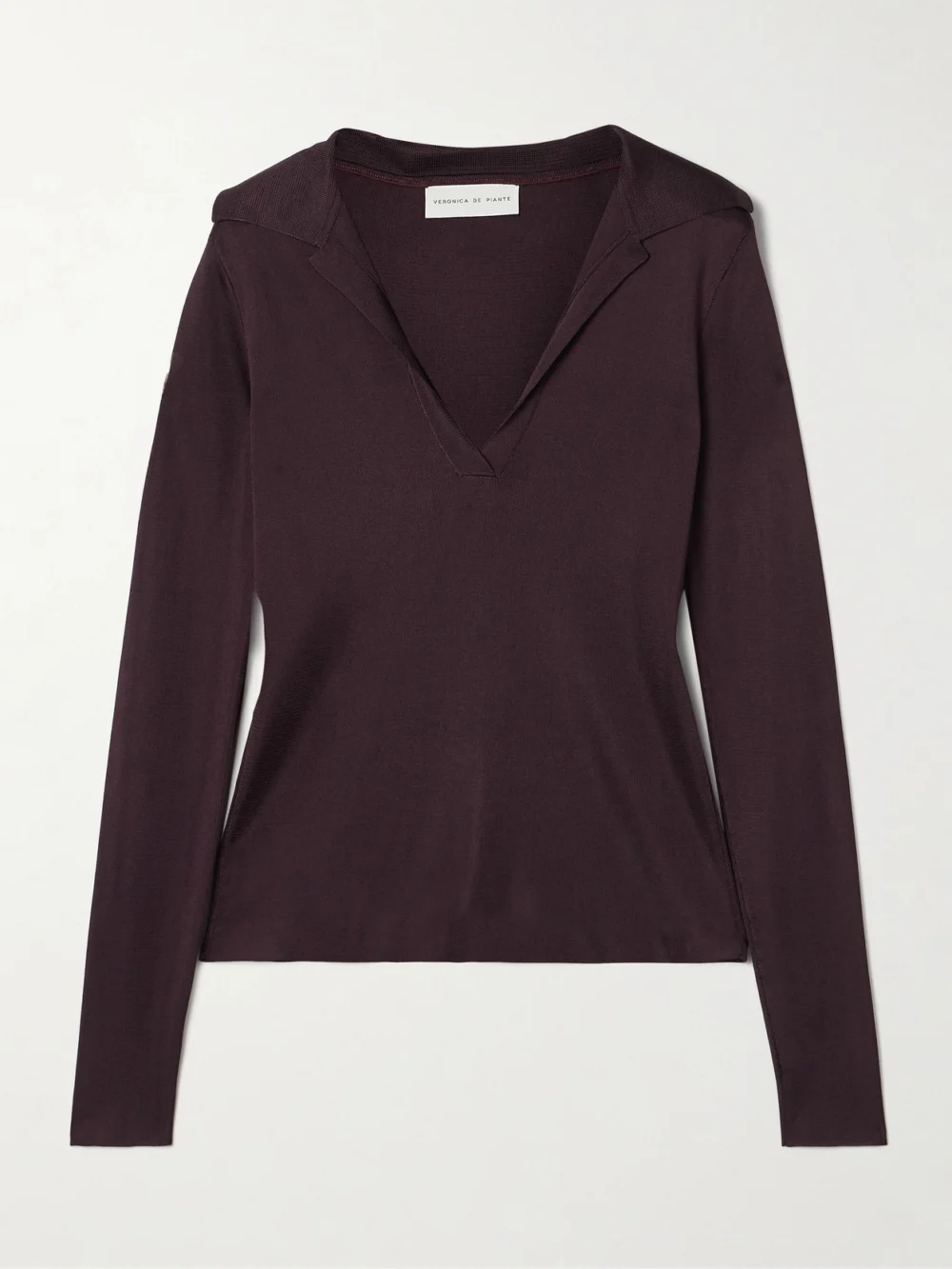 Veronica de Piante Ada Stretch-knit Polo Shirt in red
