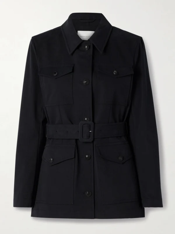 Veronica de Piante Amelia Belted Cotton-blend Jacket