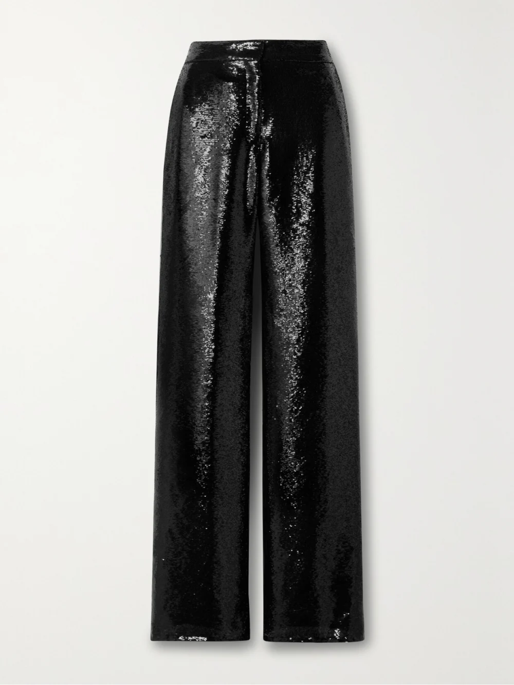 Veronica de Piante Anya Sequined Crepe De Chine Wide-leg Pants in black