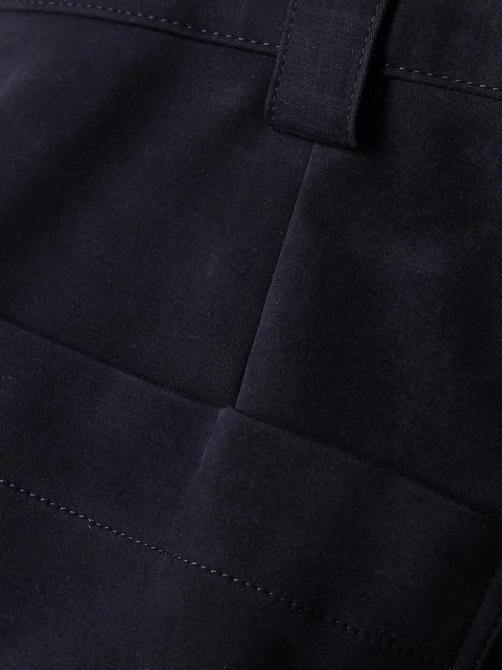 Close-up detail of the Veronica de Piante Avery Cotton-blend Straight-leg Pants
