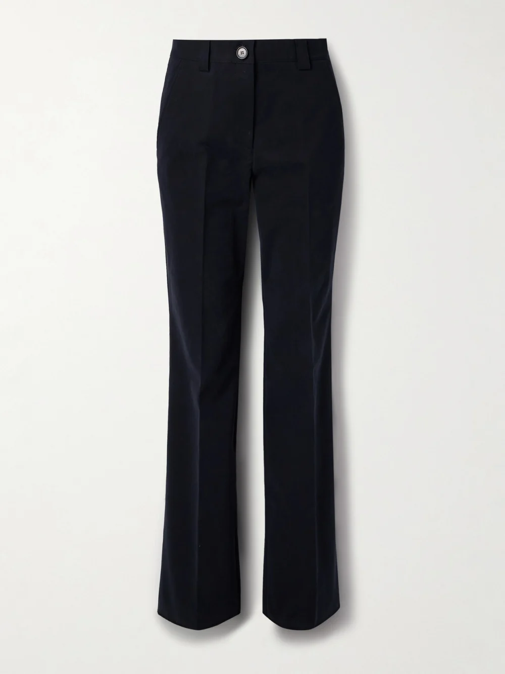 Veronica de Piante Avery Cotton-blend Straight-leg Pants in navy