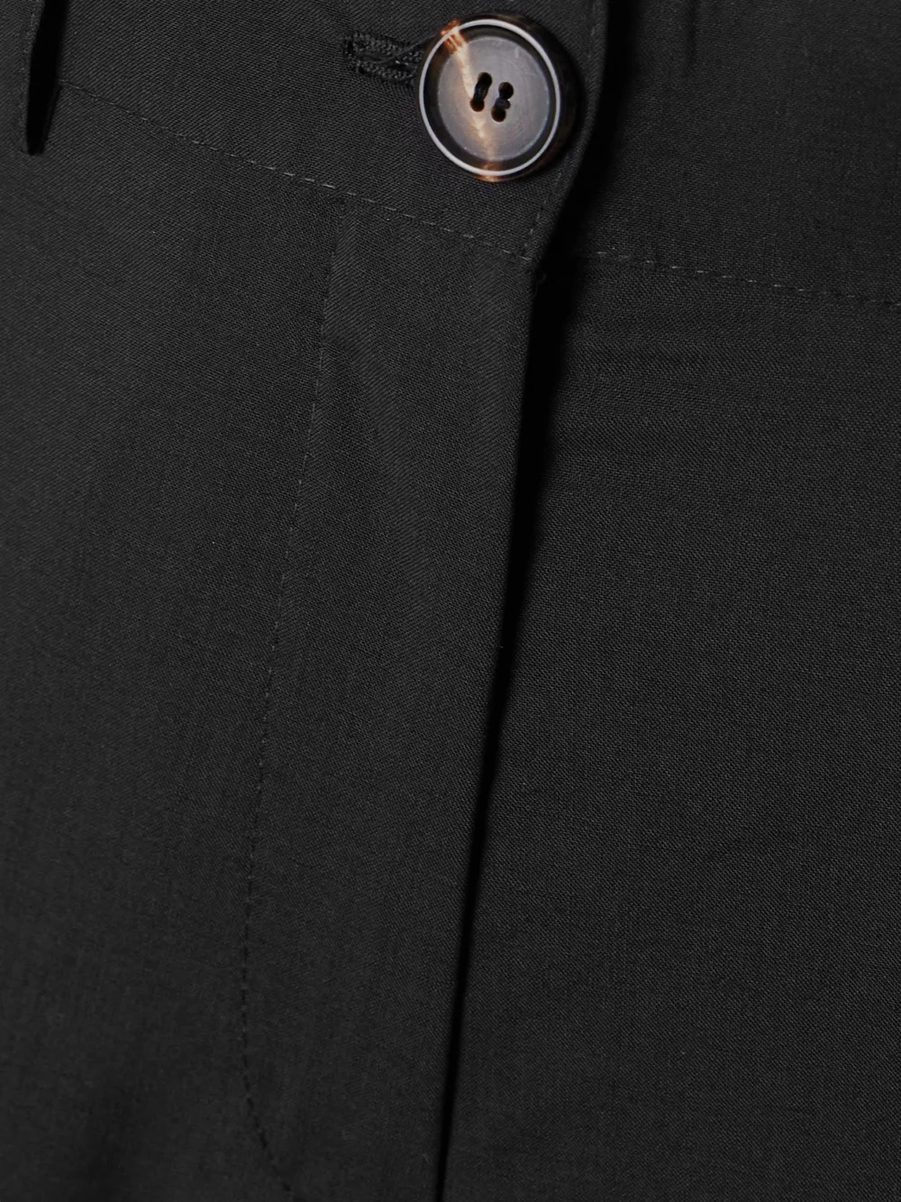 Close-up detail of the Veronica de Piante Avery Grain De Poudre Wool Wide-leg Pants
