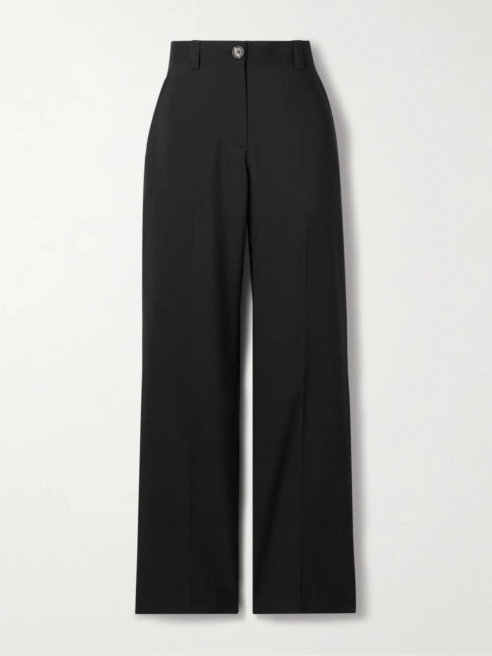 Veronica de Piante Avery Grain De Poudre Wool Wide-leg Pants in black