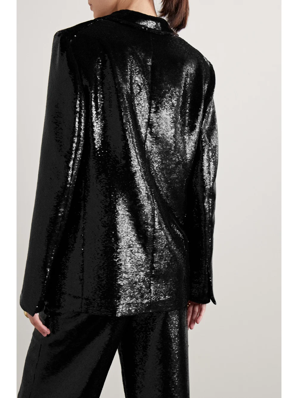 Back view of the Veronica de Piante Enrico Sequined Crepe De Chine Blazer