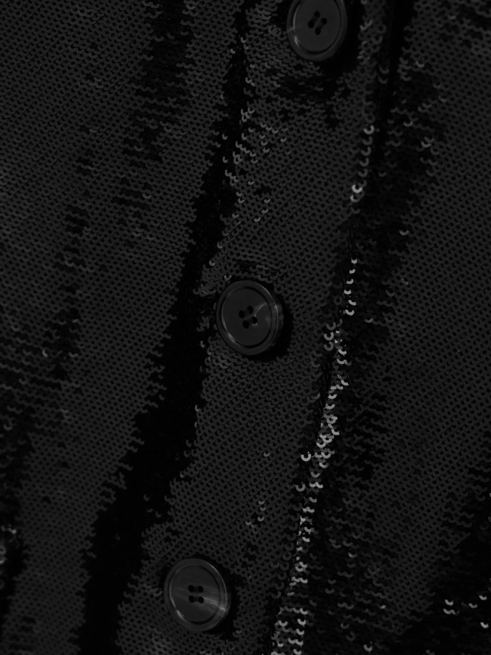 Close-up detail of the Veronica de Piante Ines Cropped Sequined Crepe Jacket