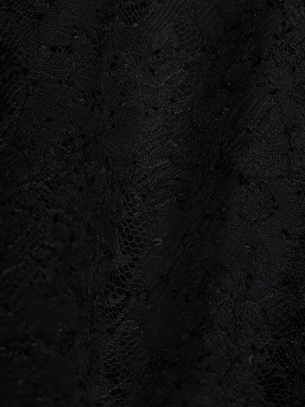 Close-up detail of the Veronica de Piante Mabel Lace and Silk-charmeuse Mini Dress
