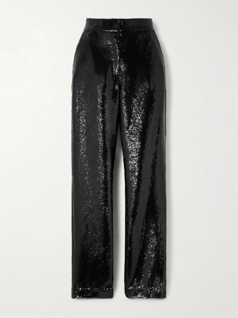 Veronica de Piante Mick Sequined Crepe Straight-leg Pants in black