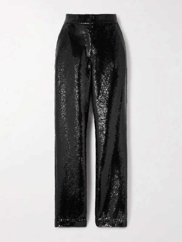 Veronica de Piante Mick Sequined Crepe Straight-leg Pants