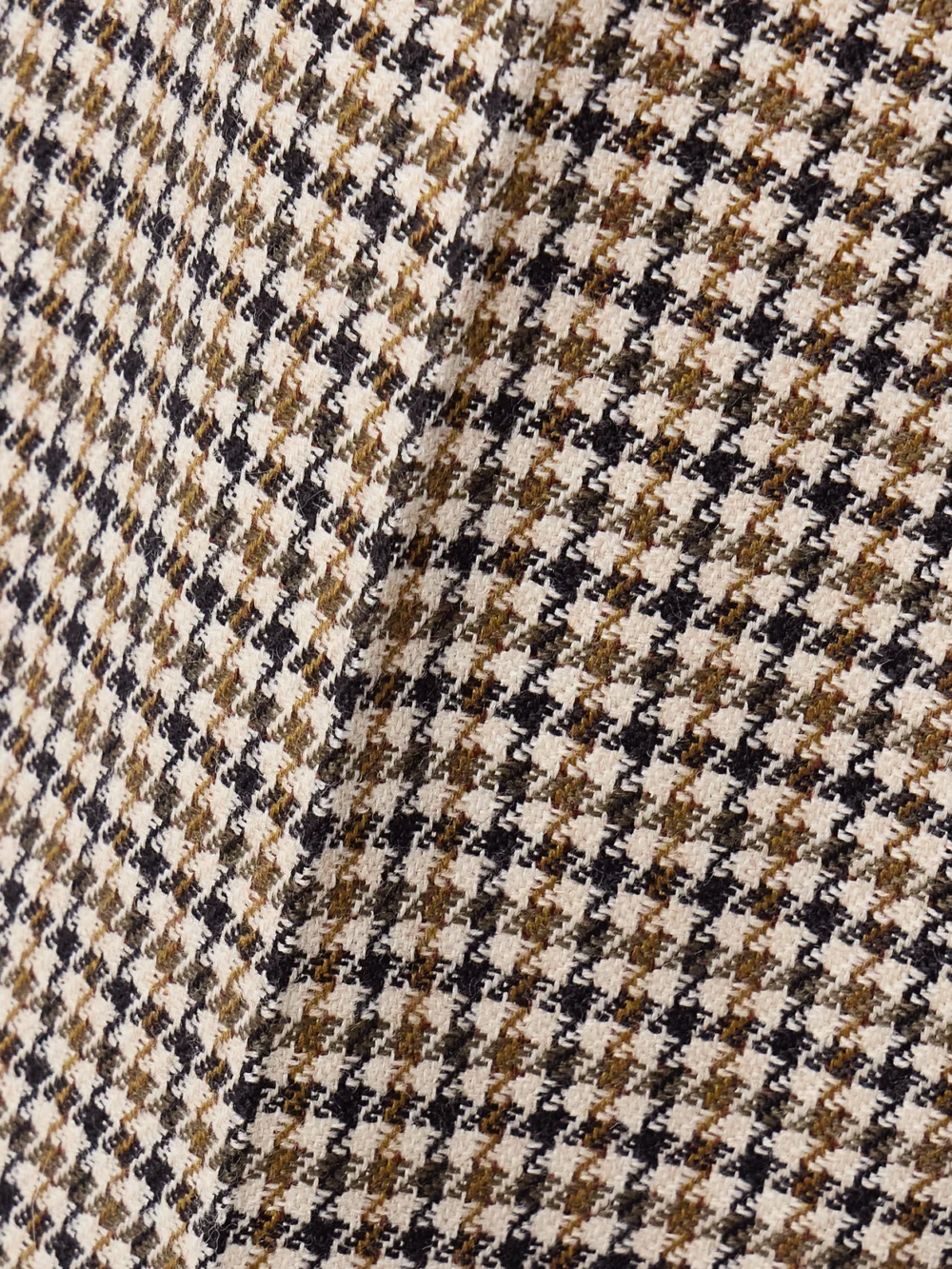 Close-up detail of the Veronica de Piante Riley Houndstooth Wool Straight-leg Pants