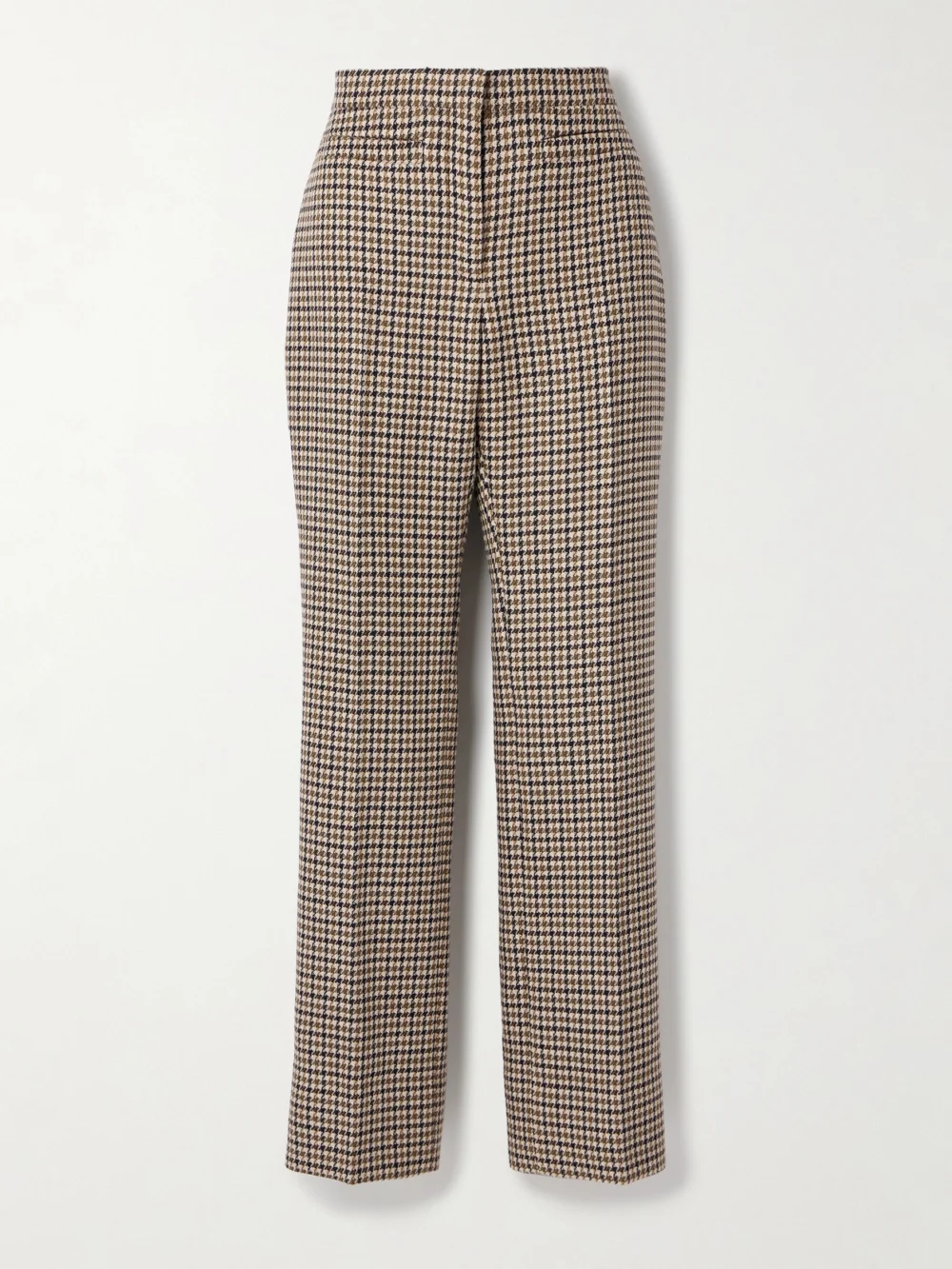 Veronica de Piante Riley Houndstooth Wool Straight-leg Pants in brown