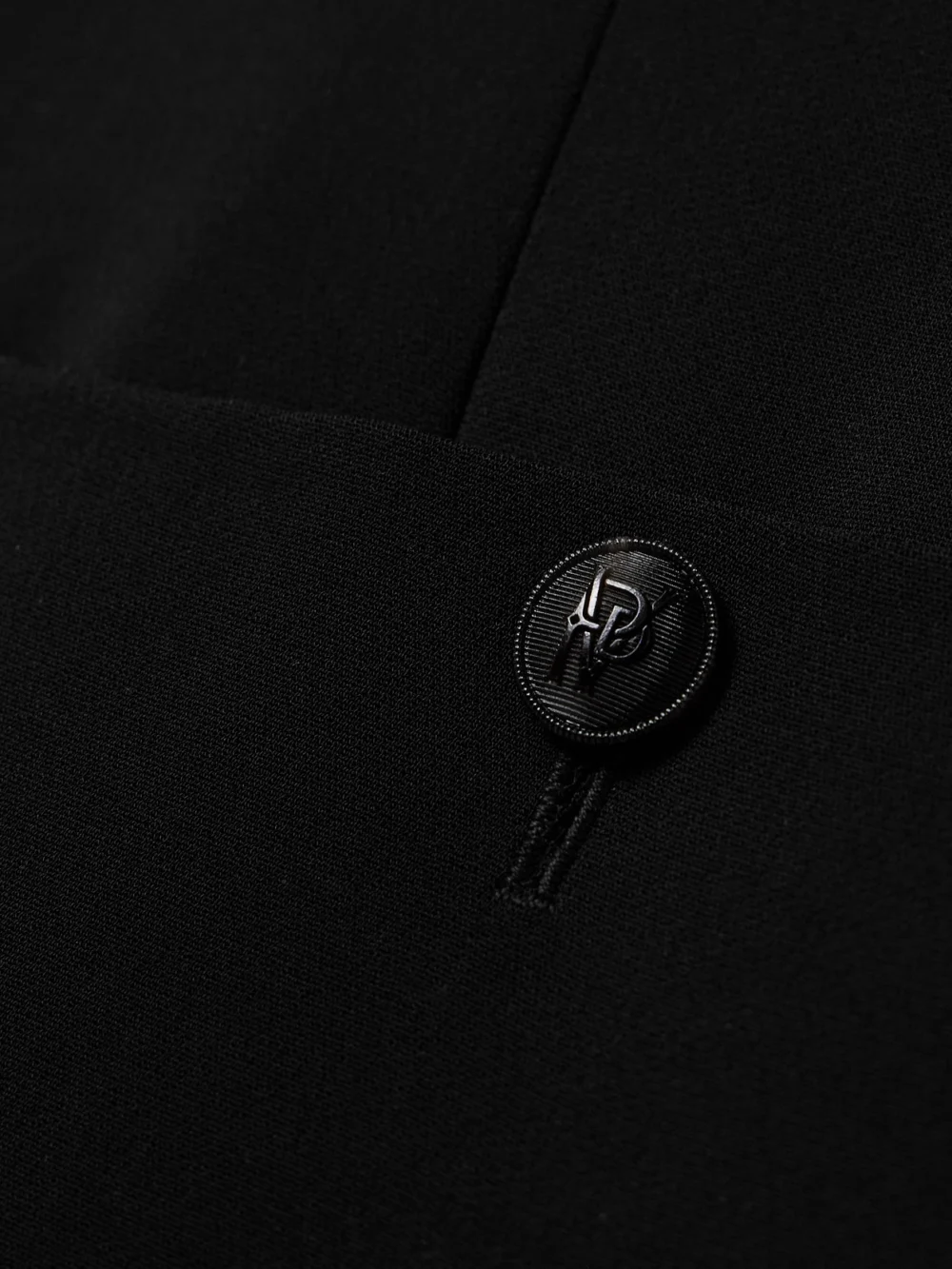 Close-up detail of the Veronica de Piante Tillie Crepe Mini Dress