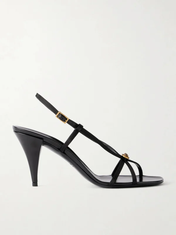 Versace 80 Satin Logo-embellished Sandals