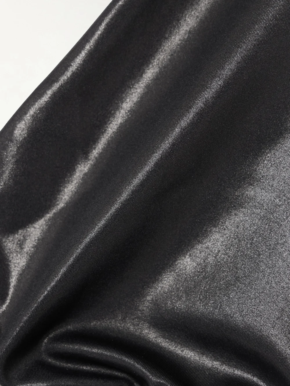 Close-up detail of the Versace Brinata Embellished Stretch-lamé Triangle Bikini Top