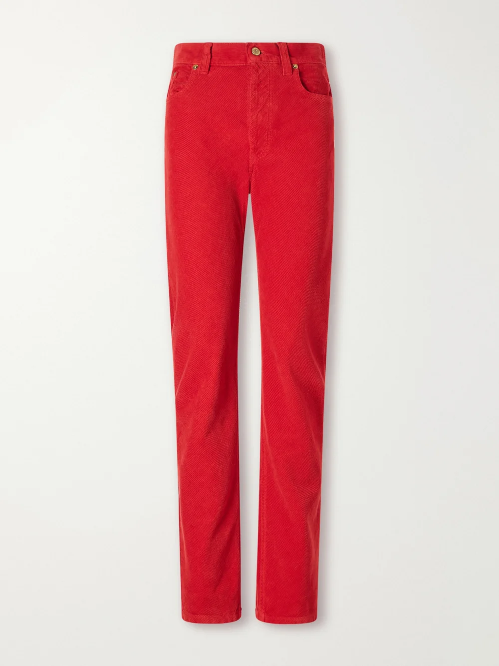 Versace Cotton-corduroy Straight-leg Pants in red