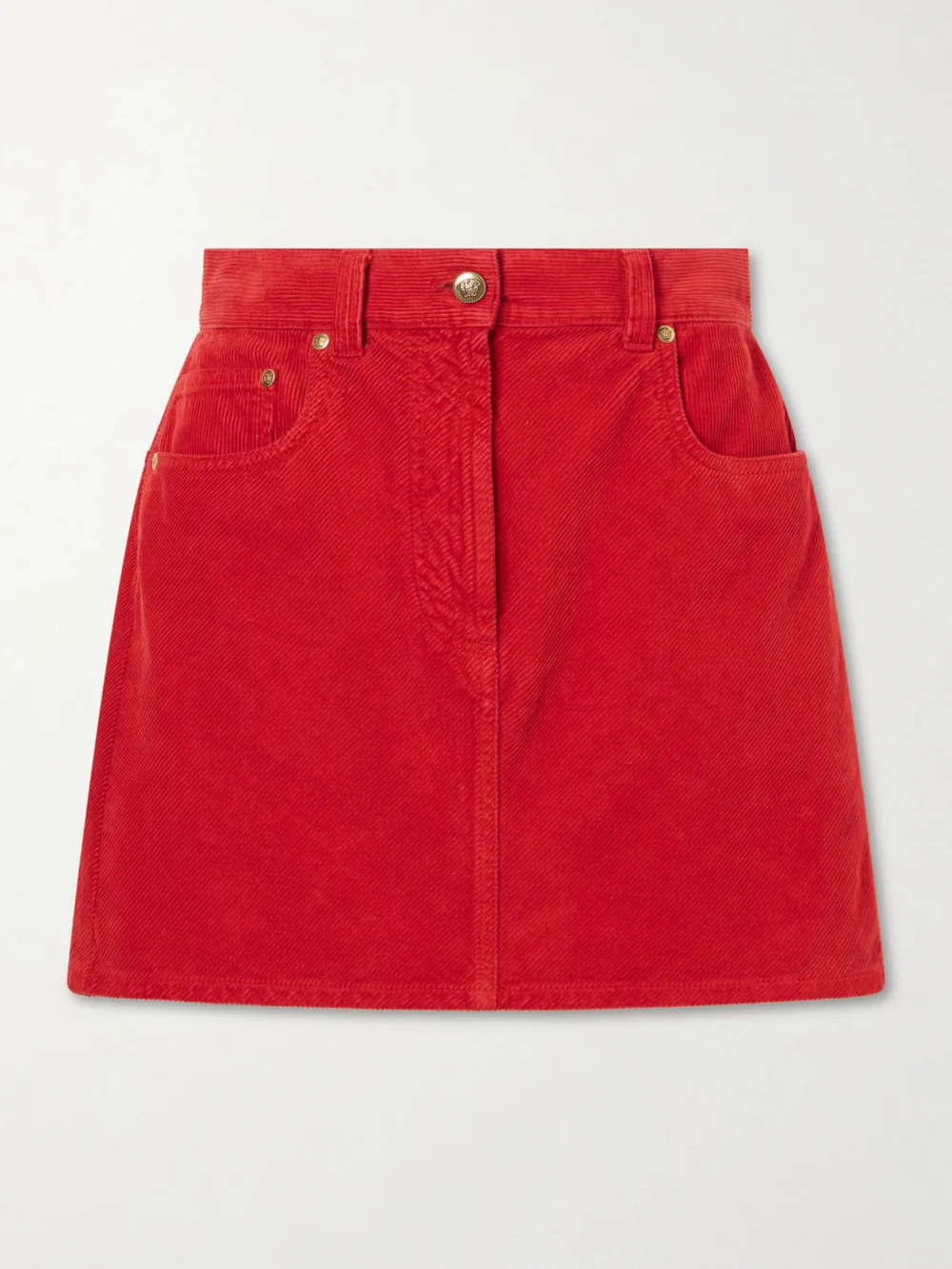 Versace Cotton-velvet Mini Skirt in tomato red