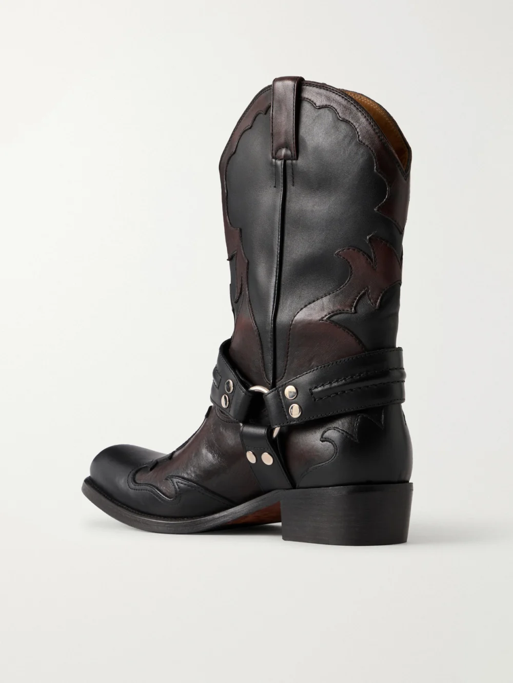 Back view of the Versace Cowboy 30 Leather Ankle Boots