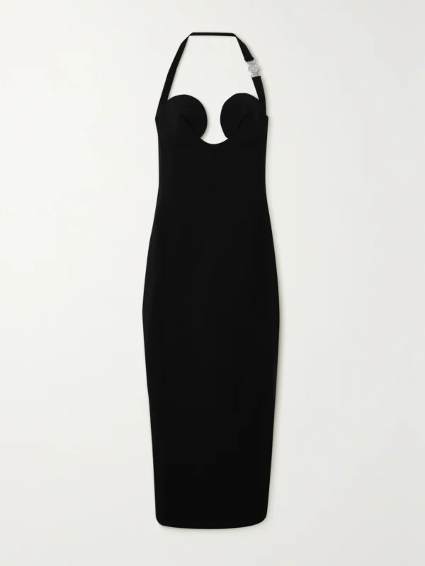 Versace Crepe Halterneck Midi Dress