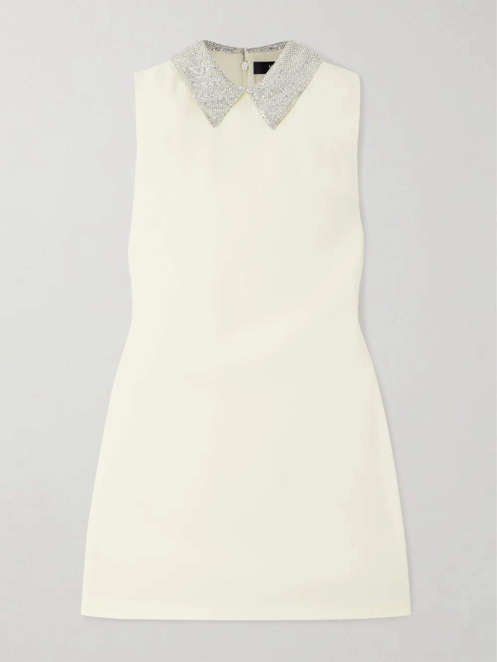 Versace Crystal-embellished Crepe Mini Dress in white