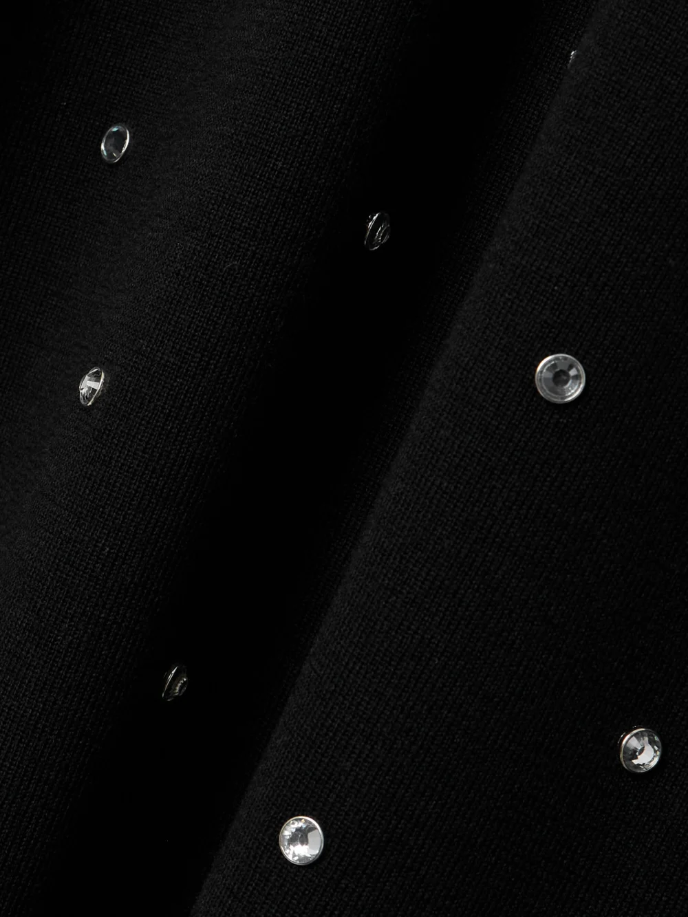 Close-up detail of the Versace Crystal-embellished Wool Maxi Dress