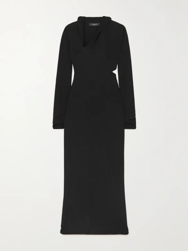 Versace Cutout Hooded Stretch-jersey Maxi Dress