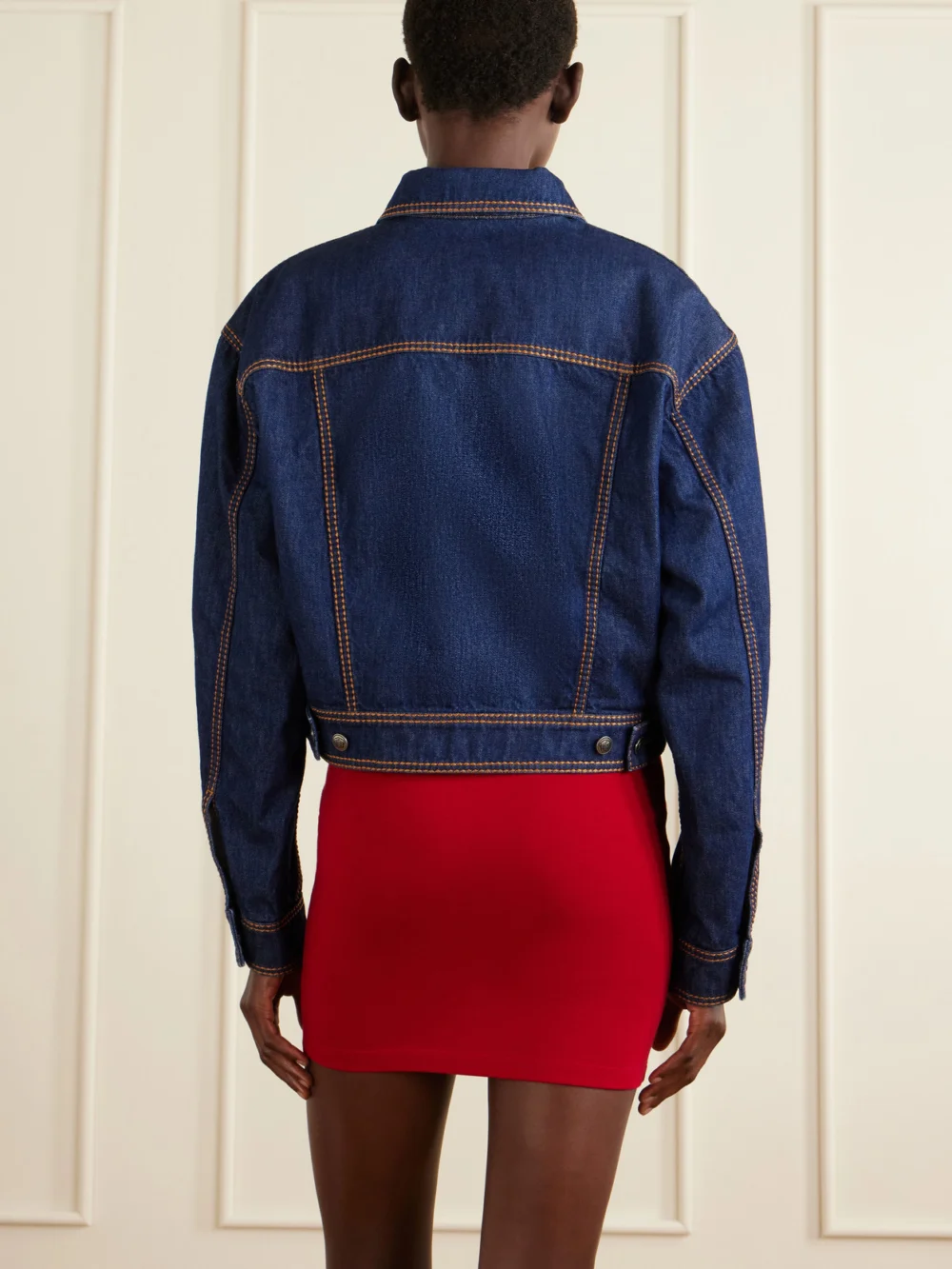 Back view of the Versace Denim Cotton Jacket