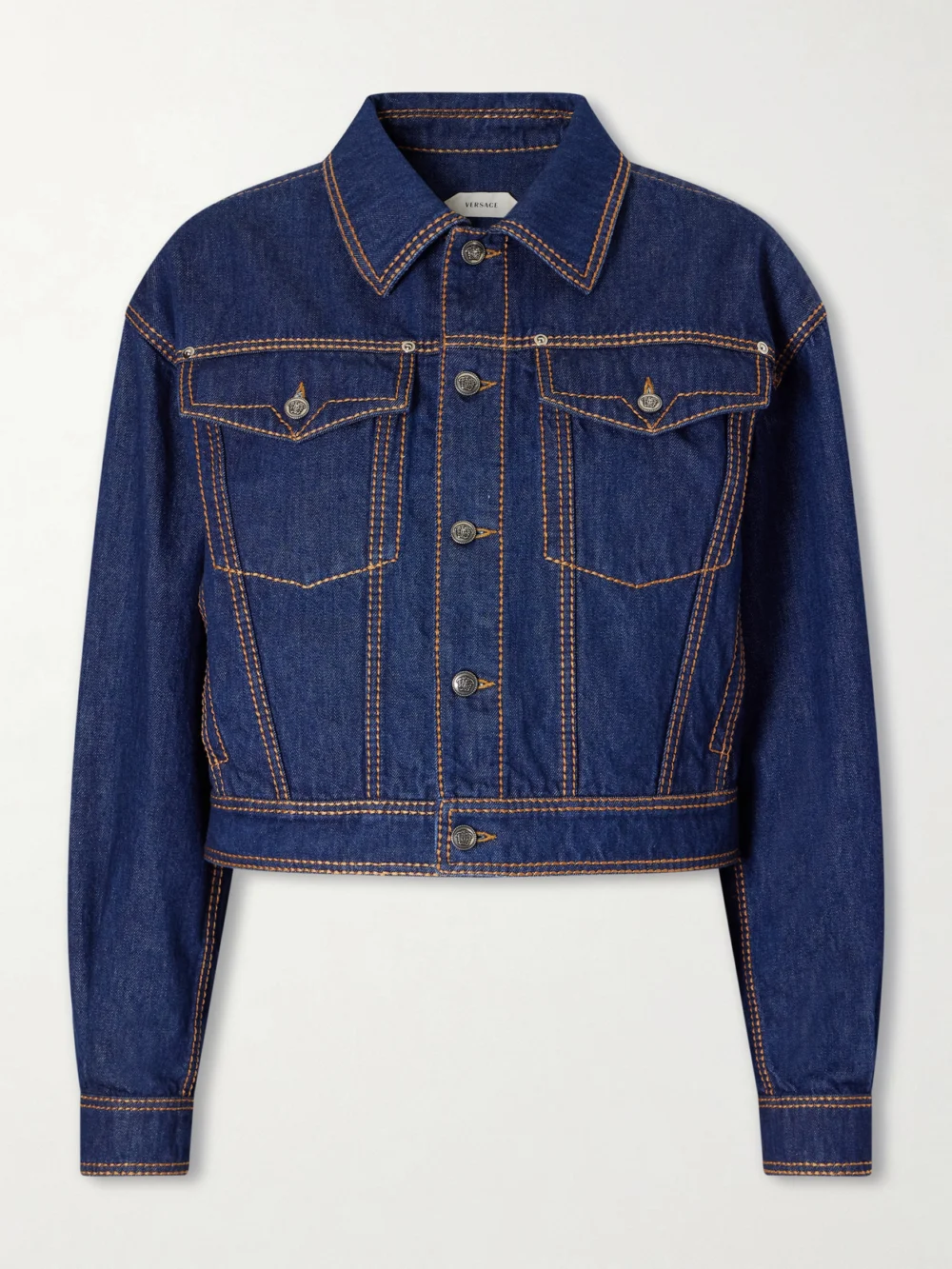 Versace Denim Cotton Jacket in dark denim