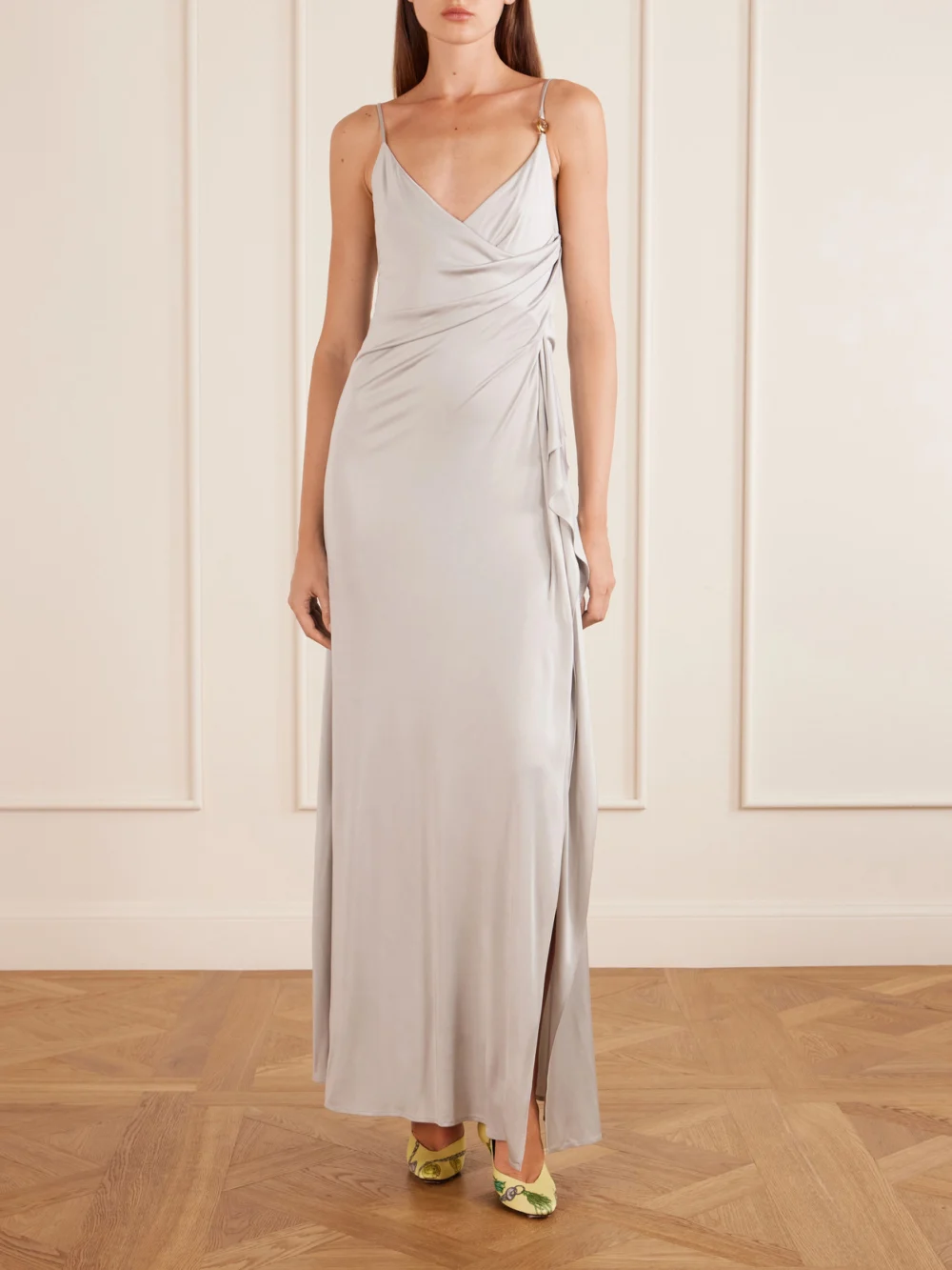 Versace Draped Jersey Gown, worn by a model