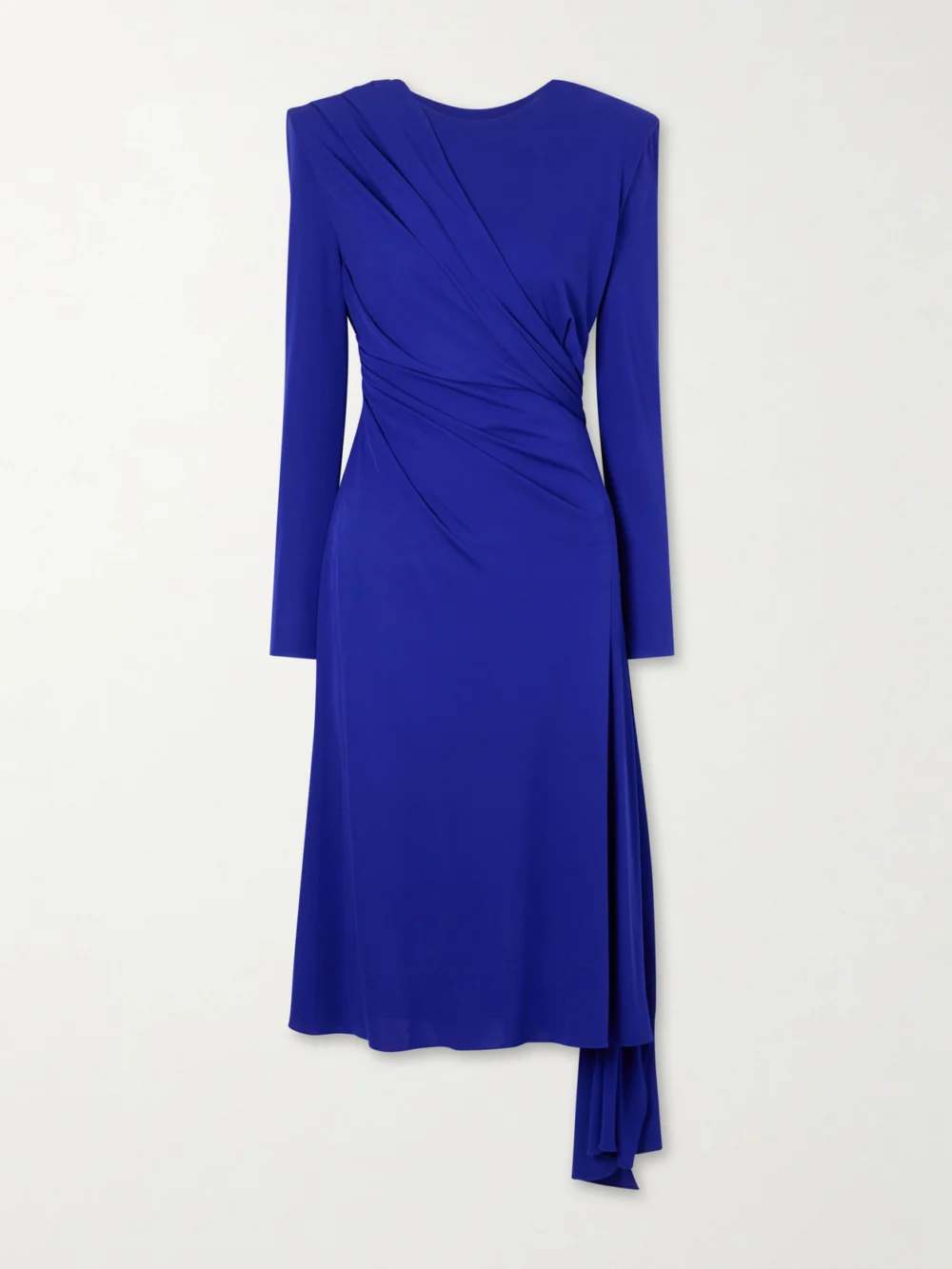 Versace Draped Satin Midi Dress in blue
