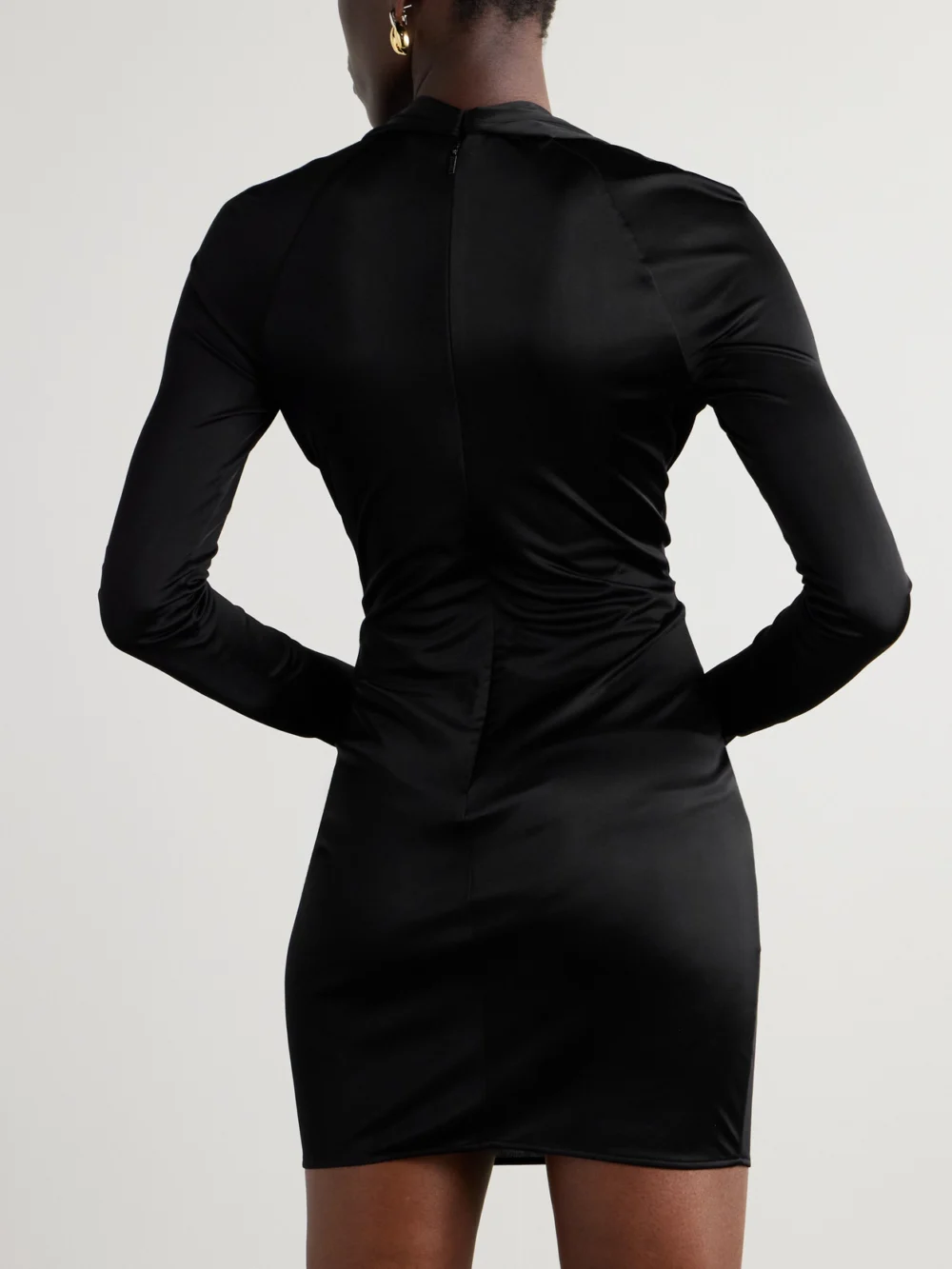 Back view of the Versace Embellished Jersey Mini Dress