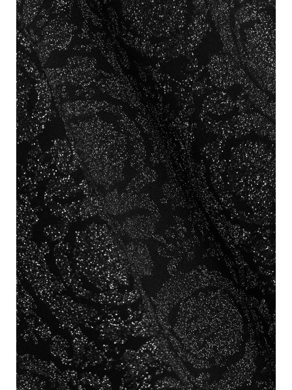 Close-up detail of the Versace Embellished Metallic Jacquard-knit Dress