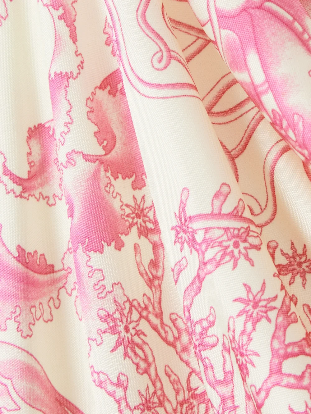 Close-up detail of the Versace Embellished Printed Silk-satin Mini Dress