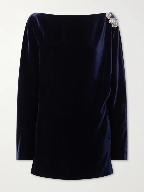Versace Embellished Velvet Mini Dress