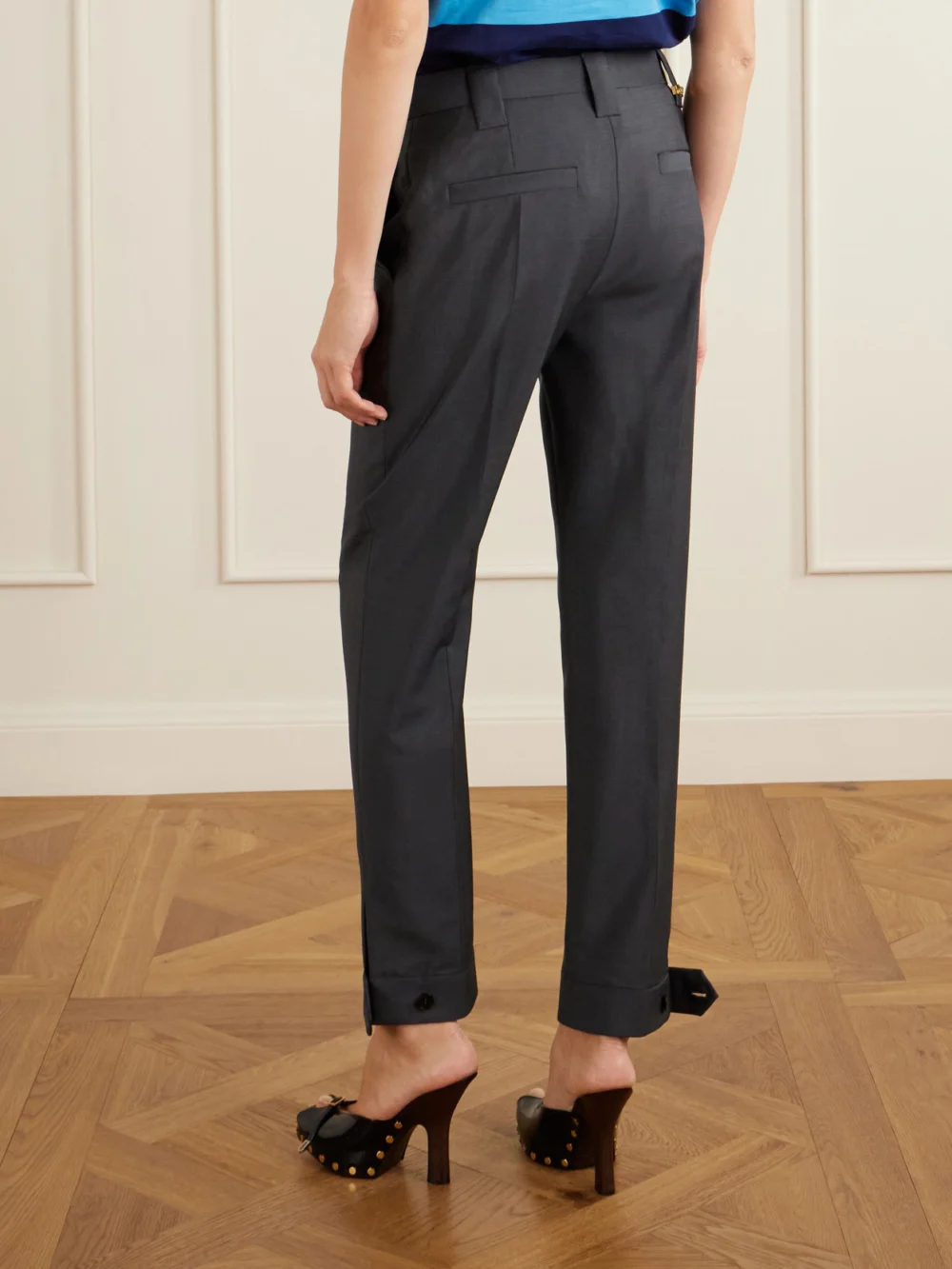 Back view of the Versace Formal Mohair and Wool-blend Straight-leg Pants