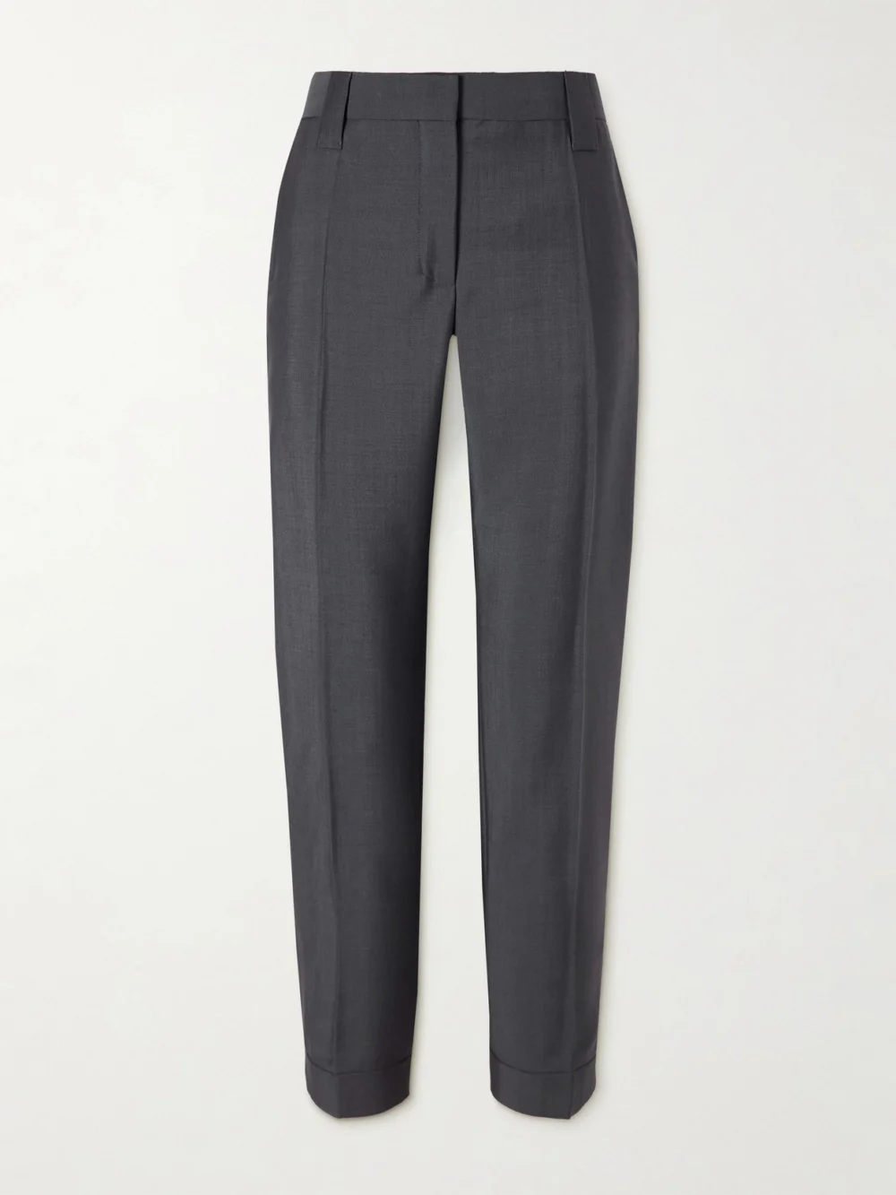 Versace Formal Mohair and Wool-blend Straight-leg Pants in dark gray