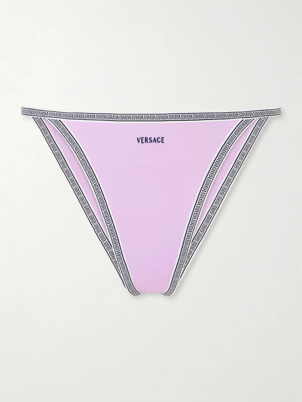 Versace Greca-embroidered Bikini Briefs in purple