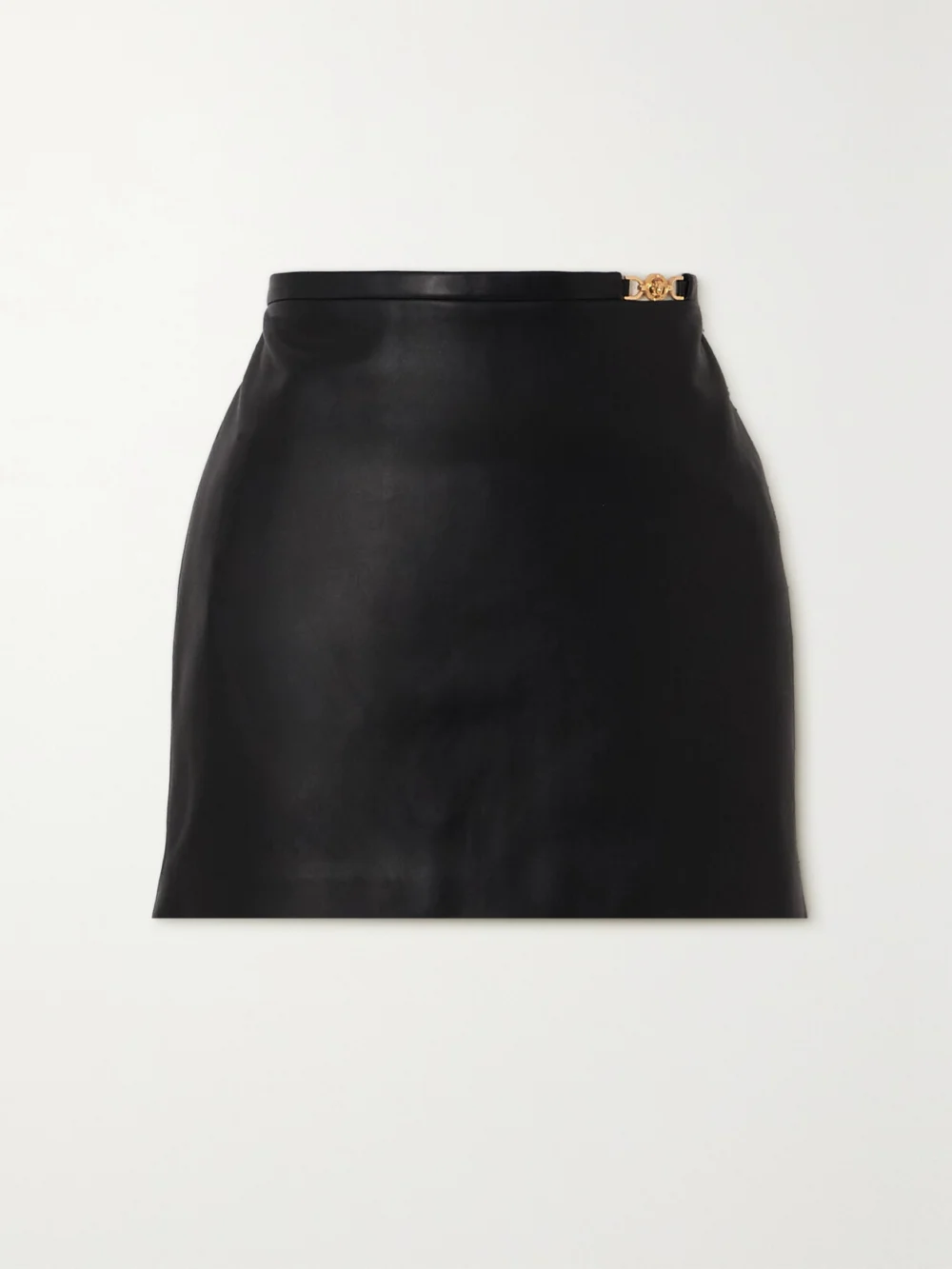 Versace Icons Leather Mini Skirt in black