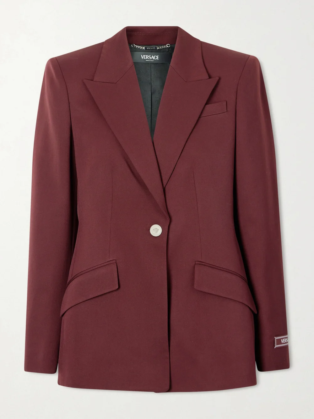 Versace Informal Wool-blend Blazer in burgundy