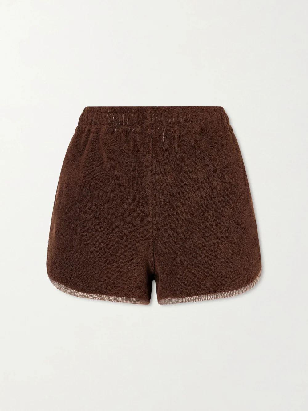 Versace Jacquard-knit Cotton-terry Shorts in brown