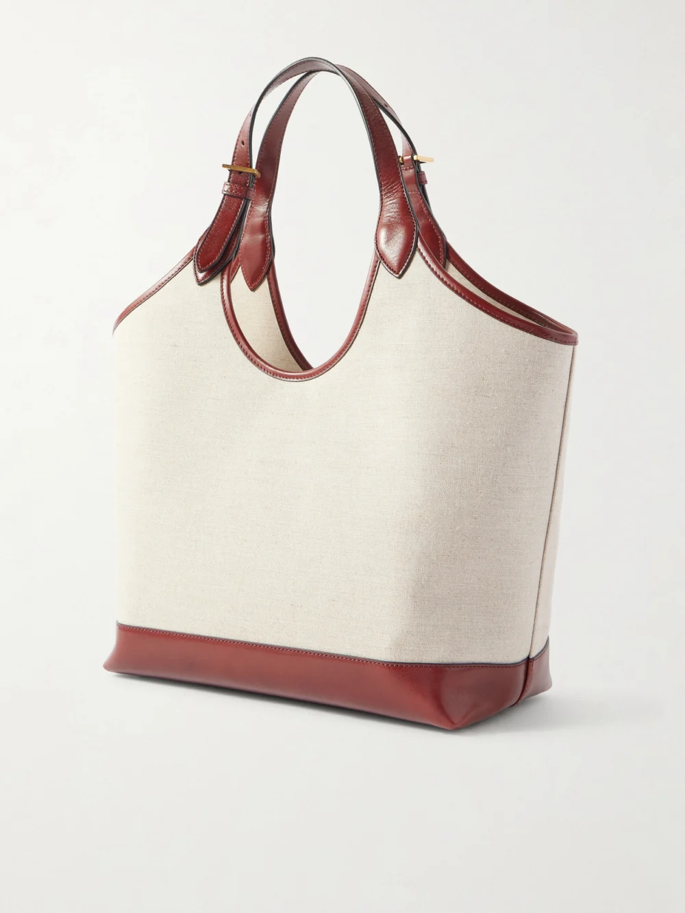Back view of the Versace Leather-trimmed Canvas Tote