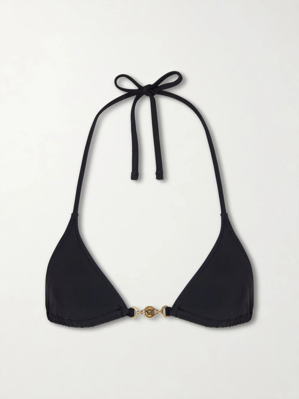 Versace Logo-embellished Bikini Top in black