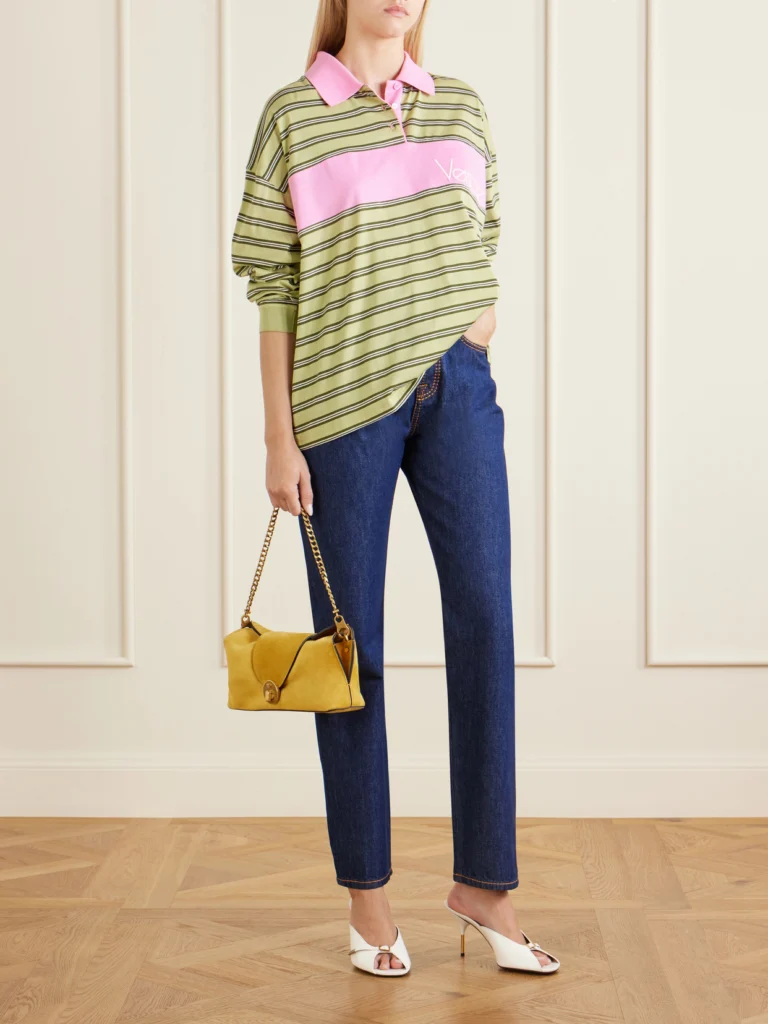 Versace Logo-embroidered Striped Cotton-jersey Polo Shirt