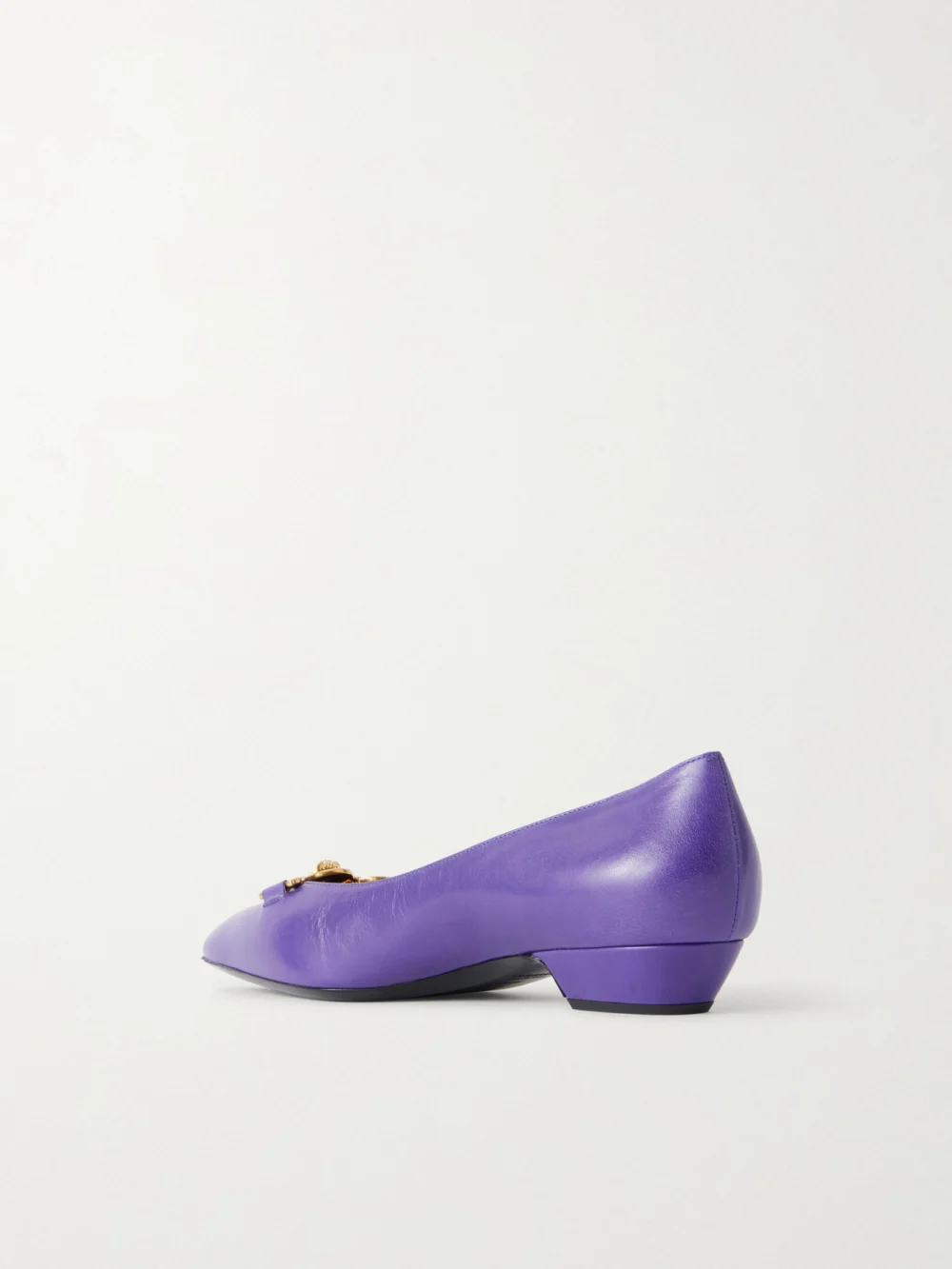 Back view of the Versace Medusa-embellished Leather Ballet Flats