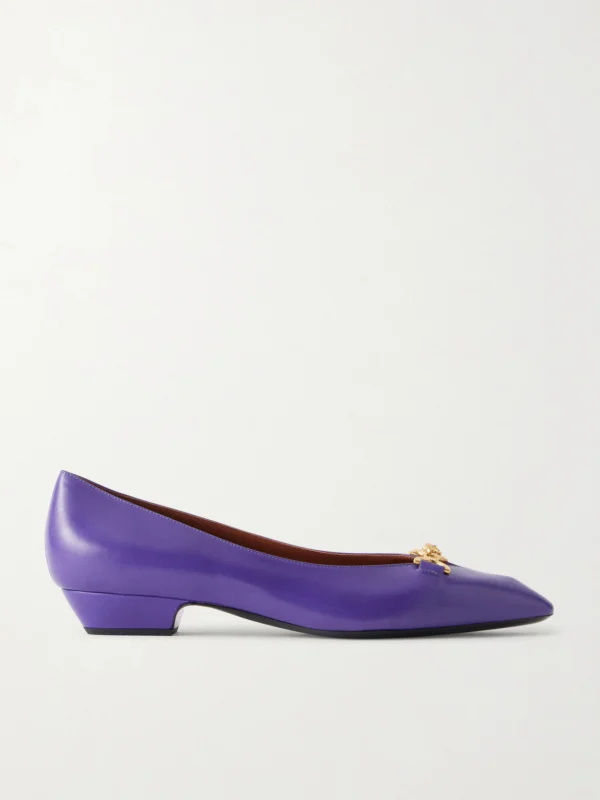 Versace Medusa-embellished Leather Ballet Flats