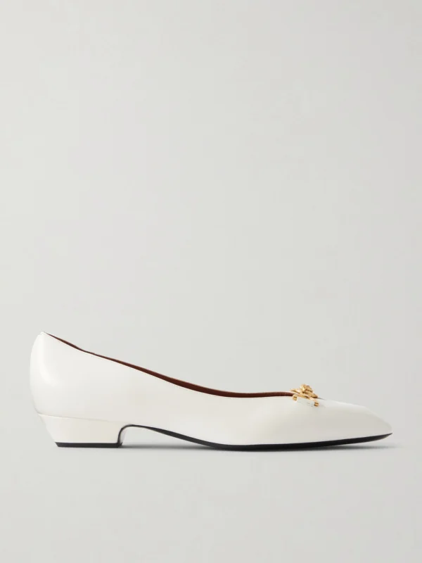 Versace Medusa-embellished Leather Ballet Flats