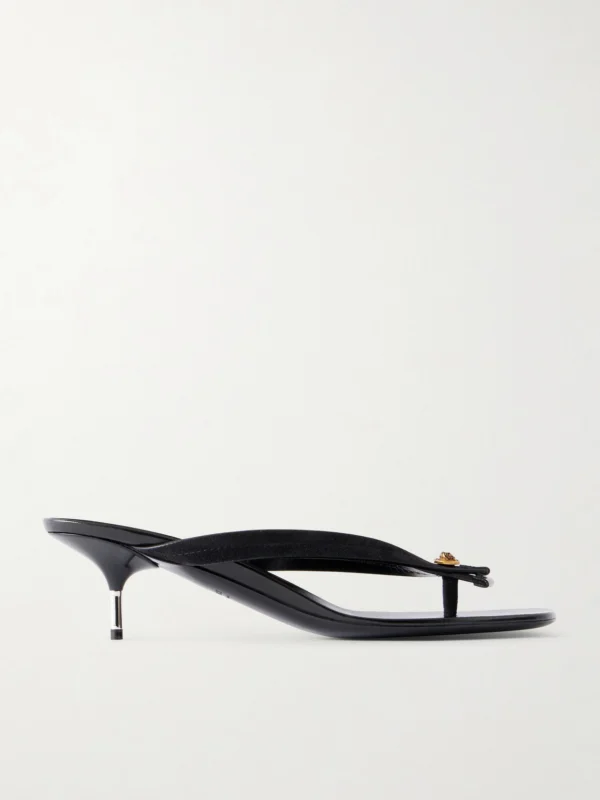 Versace Medusa-embellished Leather Thong Sandals