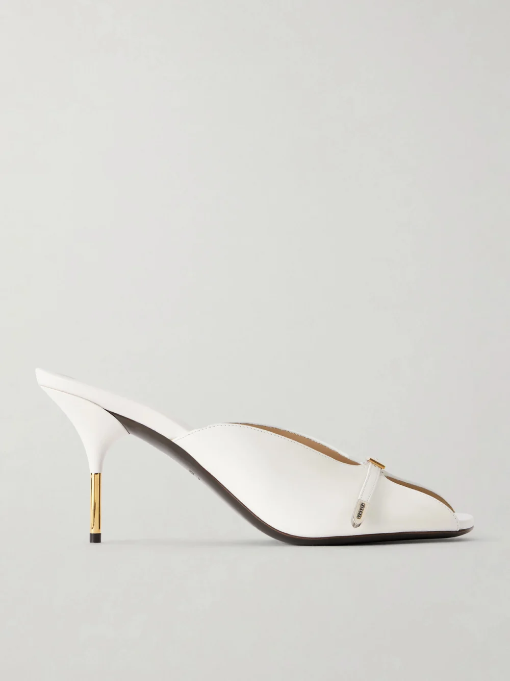 Versace Nyx 80 Leather Mules in white
